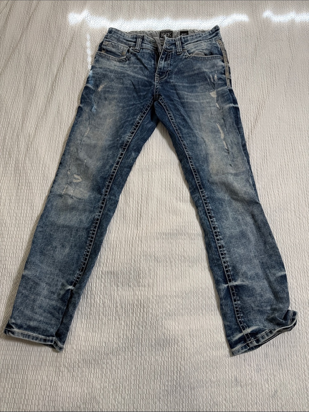 Buckle Men's Washed Blue Slim Straight Jeans